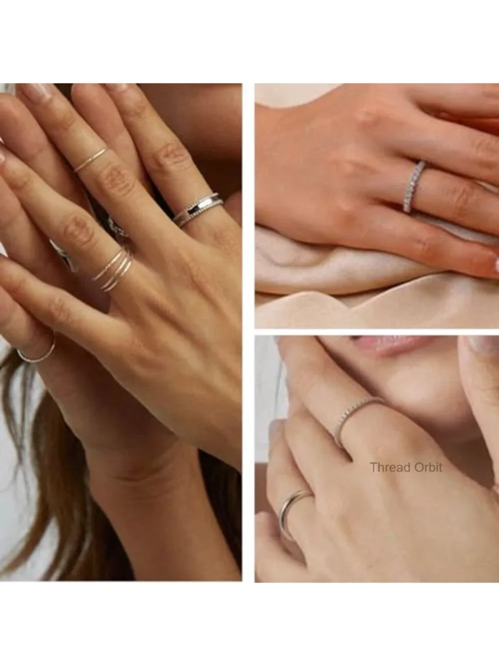 12 PCS 14K Gold Plated Stacking Rings Set for Women - Eternity Band Size 5-11